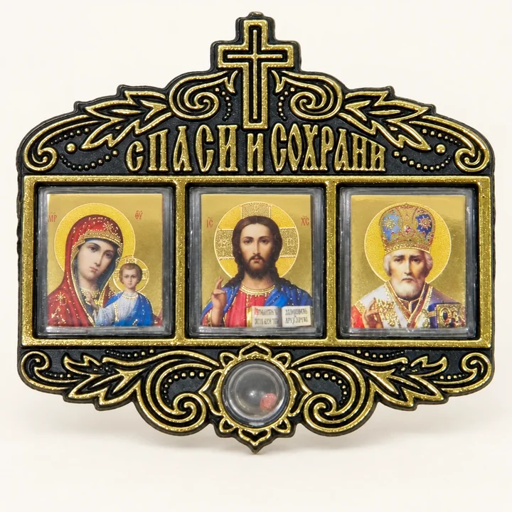Икона автомобильная с ладаном — студийная визуализация по фотографии